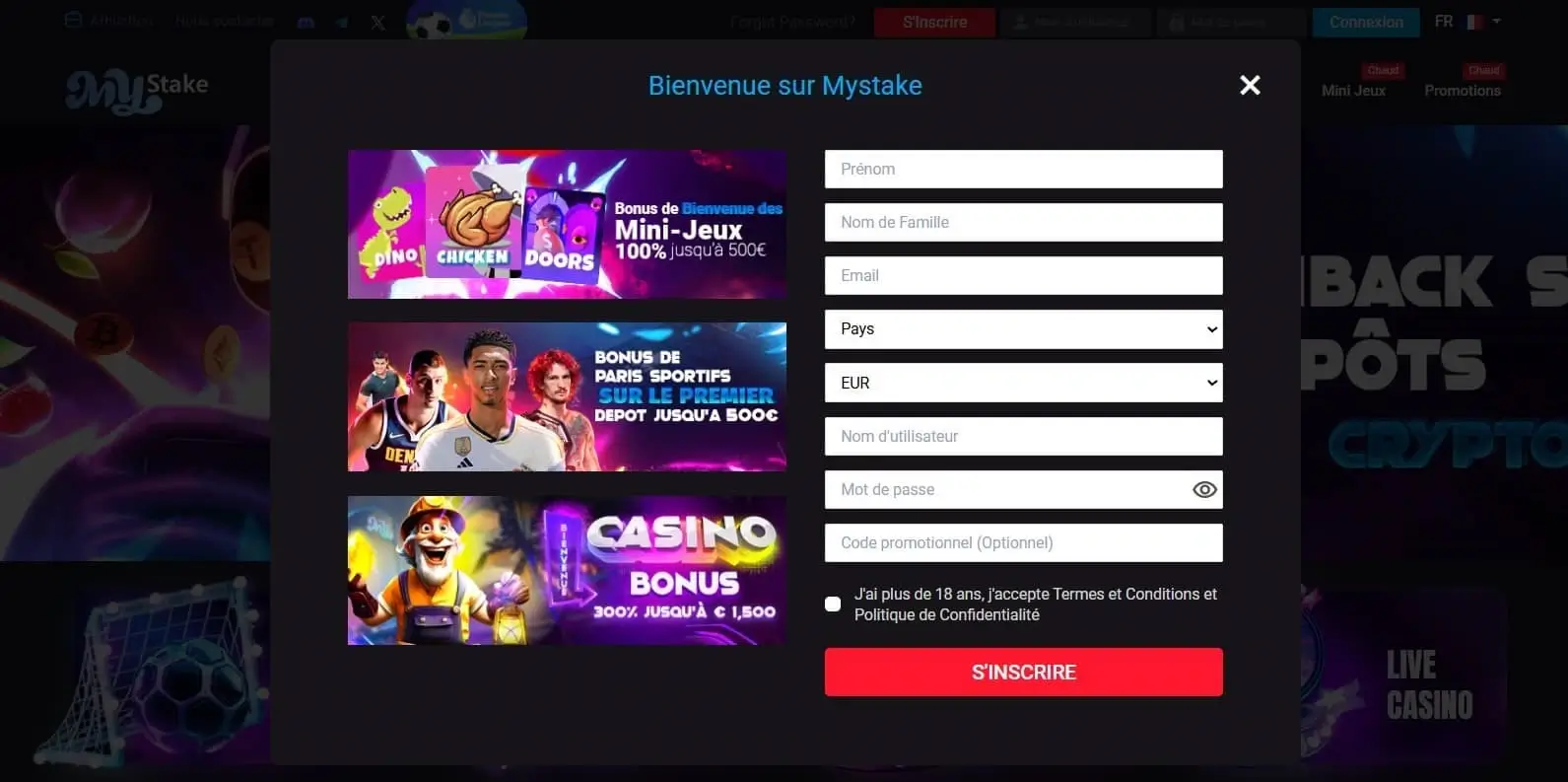 Mystake enregistrer Mystake enregistrer